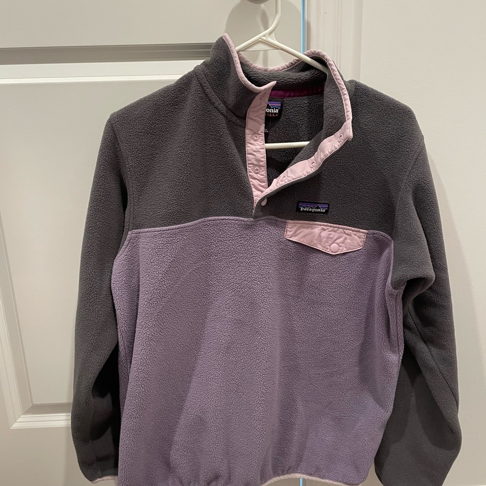 Patagonia Pink and Gray Synchilla Fleece
